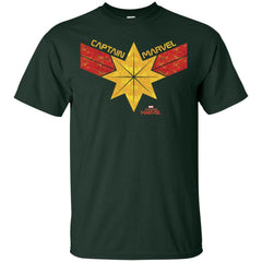 Captain Marvel Distressed Star Ribbon Logo Men Cotton T-Shirt Men Cotton T-Shirt - parenttees