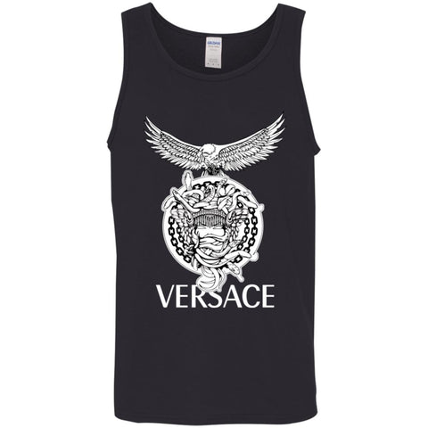 Versace Supervip Logo T-shirt Men Cotton Tank Black / X-Small Men Cotton Tank - parenttees