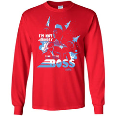 Captain Marvel I'm The Boss Space Blue Red Men Long Sleeve Shirt Men Long Sleeve Shirt - parenttees