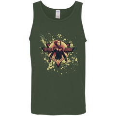 Captain Marvel Cracked Paint Splatter Logo Men Cotton Tank Men Cotton Tank - parenttees