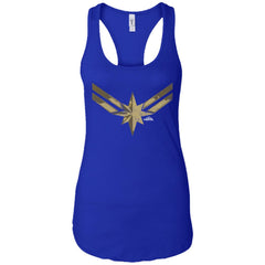 Captain Marvel Simple Gold Shadowed Logo Women Tank Top Women Tank Top - parenttees