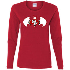 We Are The San Francisco 49ers Batman Nfl Mashup Women Long Sleeve Shirt Women Long Sleeve Shirt - parenttees