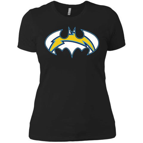 We Are The Los Angeles Chargers Batman Nfl Mashup Women Cotton T-Shirt Black / X-Small Women Cotton T-Shirt - parenttees