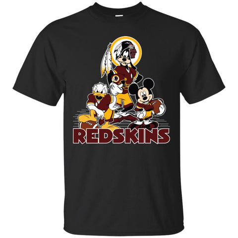 Mickey Mouse Washington Redskins American Football Nfl Sports Shirt Men Cotton T-Shirt Black / S Men Cotton T-Shirt - parenttees