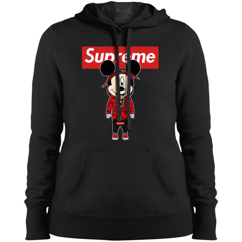 Supreme Mickey Style Fashion T-shirt Women Hooded Sweatshirt Black / X-Small Women Hooded Sweatshirt - parenttees