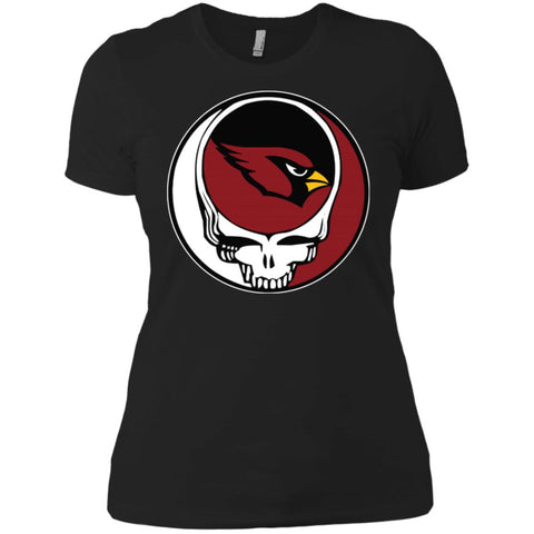 Arizona Cardinals Grateful Dead Steal Your Face Football Nfl Shirts Women Cotton T-Shirt Black / X-Small Women Cotton T-Shirt - parenttees