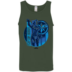 Captain Marvel Reflective Blue Circle Logo Men Cotton Tank Men Cotton Tank - parenttees