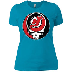 New Jersey Devils Grateful Dead Steal Your Face Hockey Nhl Shirts Women Cotton T-Shirt Women Cotton T-Shirt - parenttees