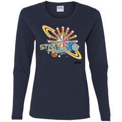 Captain Marvel Star Power Retro Style Women Long Sleeve Shirt Women Long Sleeve Shirt - parenttees