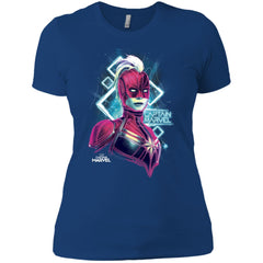 Marvel Captain Marvel Space Glow Neon Women Cotton T-Shirt Women Cotton T-Shirt - parenttees