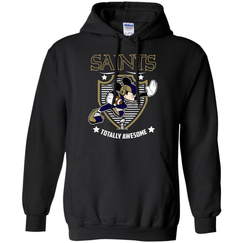 Nfl – New Orleans Saints Totally Awesome Mickey Mouse Super Bowl 2019 Football Pullover Hoodie Sweatshirt Black / S Pullover Hoodie Sweatshirt - parenttees