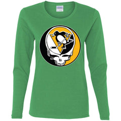 Pittsburgh Penguins Grateful Dead Steal Your Face Hockey Nhl Shirts Women Long Sleeve Shirt Women Long Sleeve Shirt - parenttees