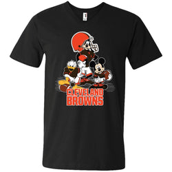 Mickey Mouse Cleveland Browns American Football Nfl Sports Shirt Men V-Neck T-Shirt