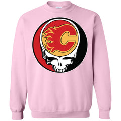 Calgary Flames Grateful Dead Steal Your Face Hockey Nhl Shirts Crewneck Pullover Sweatshirt Crewneck Pullover Sweatshirt - parenttees