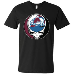 Colorado Avalanche Grateful Dead Steal Your Face Hockey Nhl Shirts Men V-Neck T-Shirt