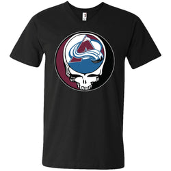 Colorado Avalanche Grateful Dead Steal Your Face Hockey Nhl Shirts Men V-Neck T-Shirt