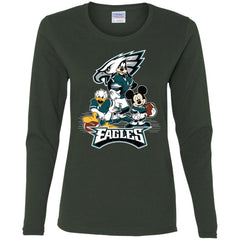 Mickey Mouse Philadelphia Eagle American Football Nfl Sports Shirt Women Long Sleeve Shirt Women Long Sleeve Shirt - parenttees