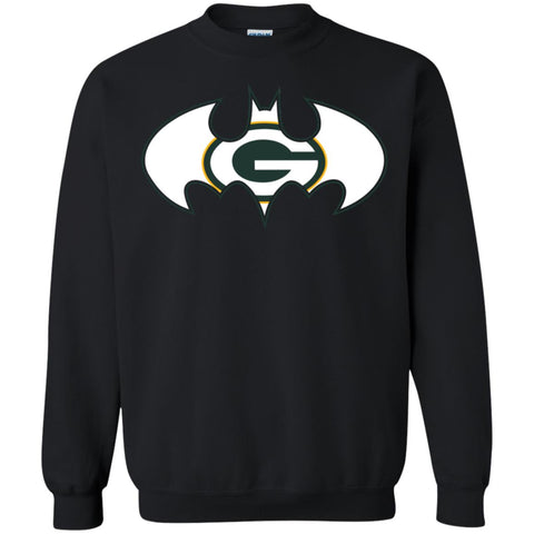 We Are The Green Bay Packers Batman Nfl Mashup Crewneck Pullover Sweatshirt Black / S Crewneck Pullover Sweatshirt - parenttees