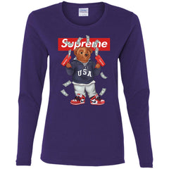 Supreme Bear Hot Trending T-shirt Women Long Sleeve Shirt Women Long Sleeve Shirt - parenttees