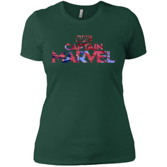 Captain Marvel Bold Tie Dye Movie Logo Women Cotton T-Shirt Women Cotton T-Shirt - parenttees