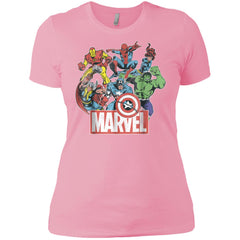 Marvel Avengers Team Retro Comic Vintage Graphic Women Cotton T-Shirt Women Cotton T-Shirt - parenttees