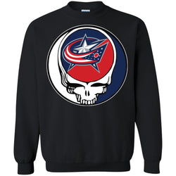 Columbus Blue Grateful Dead Steal Your Face Hockey Nhl Shirts Crewneck Pullover Sweatshirt