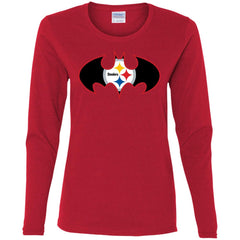 We Are The Pittsburgh Steelers Batman Nfl Mashup Women Long Sleeve Shirt Women Long Sleeve Shirt - parenttees