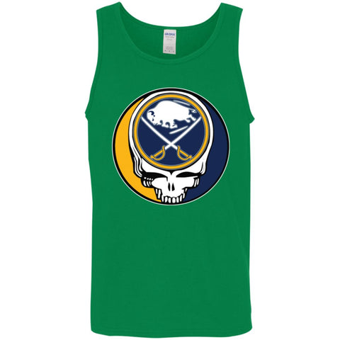 Buffalo Sabres Grateful Dead Steal Your Face Hockey Nhl Shirts Men Cotton Tank Turf Green / X-Small Men Cotton Tank - parenttees