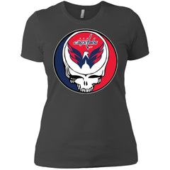 Washington Capitals Grateful Dead Steal Your Face Hockey Nhl Shirts Women Cotton T-Shirt Women Cotton T-Shirt - parenttees