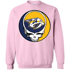 Nashville Predators Grateful Dead Steal Your Face Hockey Nhl Shirts Crewneck Pullover Sweatshirt Crewneck Pullover Sweatshirt - parenttees