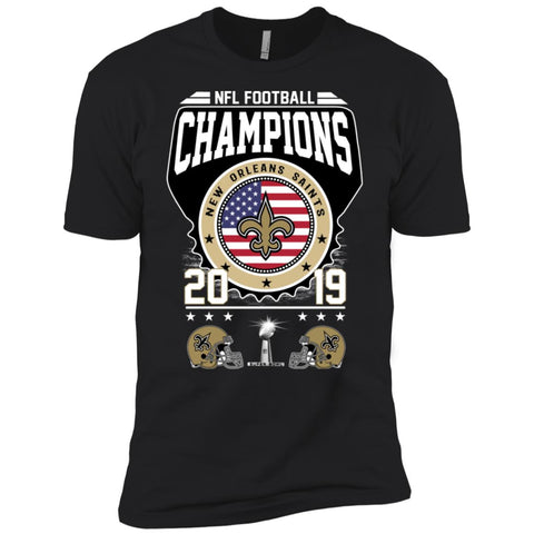 Nfl – Football Champions New Orleans Saints Super Bowl 2019 Men Short Sleeve T-Shirt Black / X-Small Men Short Sleeve T-Shirt - parenttees