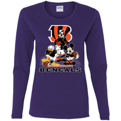 Mickey Mouse Cincinnati Bengals American Football Nfl Sports Shirt Women Long Sleeve Shirt Women Long Sleeve Shirt - parenttees