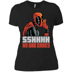 Marvel Deadpool Shhh No One Cares Whisper Women Cotton T-Shirt