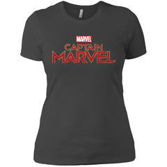 Marvel Captain Marvel Movie Logo Red Women Cotton T-Shirt Women Cotton T-Shirt - parenttees