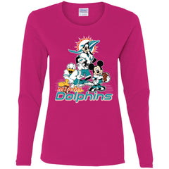 Mickey Mouse Miami Dolphins American Football Nfl Sports Shirt Women Long Sleeve Shirt Women Long Sleeve Shirt - parenttees