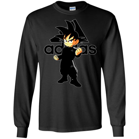 Goku Adidas Black T-shirt Men Long Sleeve Shirt Black / S Men Long Sleeve Shirt - parenttees