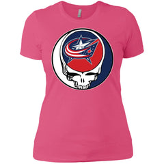 Columbus Blue Grateful Dead Steal Your Face Hockey Nhl Shirts Women Cotton T-Shirt Women Cotton T-Shirt - parenttees