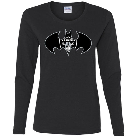 We Are The Oakland Raiders Batman Nfl Mashup Women Long Sleeve Shirt Black / S Women Long Sleeve Shirt - parenttees