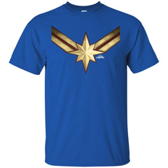 Captain Marvel Gleaming Chest Logo Men Cotton T-Shirt Men Cotton T-Shirt - parenttees