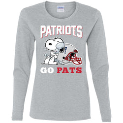 Go Pats - New England Patriots Super Bowl 2019 Snoopy Football Nfl Women Long Sleeve Shirt