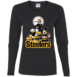 Mickey Mouse Pittsburgh Steelers American Football Nfl Sports Shirt Women Long Sleeve Shirt