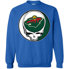 Minnesota Wild Grateful Dead Steal Your Face Hockey Nhl Shirts Crewneck Pullover Sweatshirt Crewneck Pullover Sweatshirt - parenttees