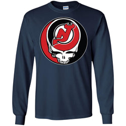 New Jersey Devils Grateful Dead Steal Your Face Hockey Nhl Shirts Men Long Sleeve Shirt