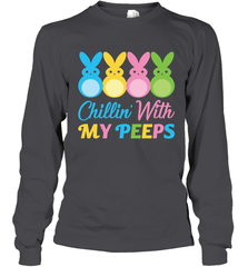 Chillin With My Cute Peeps Easter Bunny Funny Eggs Men Long Sleeve Shirt Apparel - parenttees