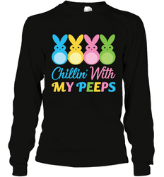 Chillin With My Cute Peeps Easter Bunny Funny Eggs Men Long Sleeve Shirt