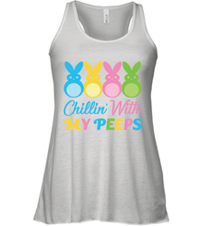 Chillin With My Cute Peeps Easter Bunny Funny Eggs Women Tank Top