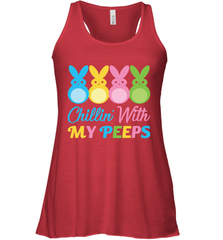 Chillin With My Cute Peeps Easter Bunny Funny Eggs Women Tank Top Apparel - parenttees