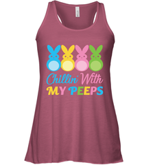 Chillin With My Cute Peeps Easter Bunny Funny Eggs Women Tank Top Apparel - parenttees