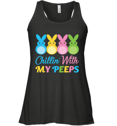 Chillin With My Cute Peeps Easter Bunny Funny Eggs Women Tank Top