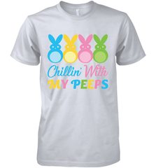 Chillin With My Cute Peeps Easter Bunny Funny Eggs Men Short Sleeve T-Shirt Apparel - parenttees